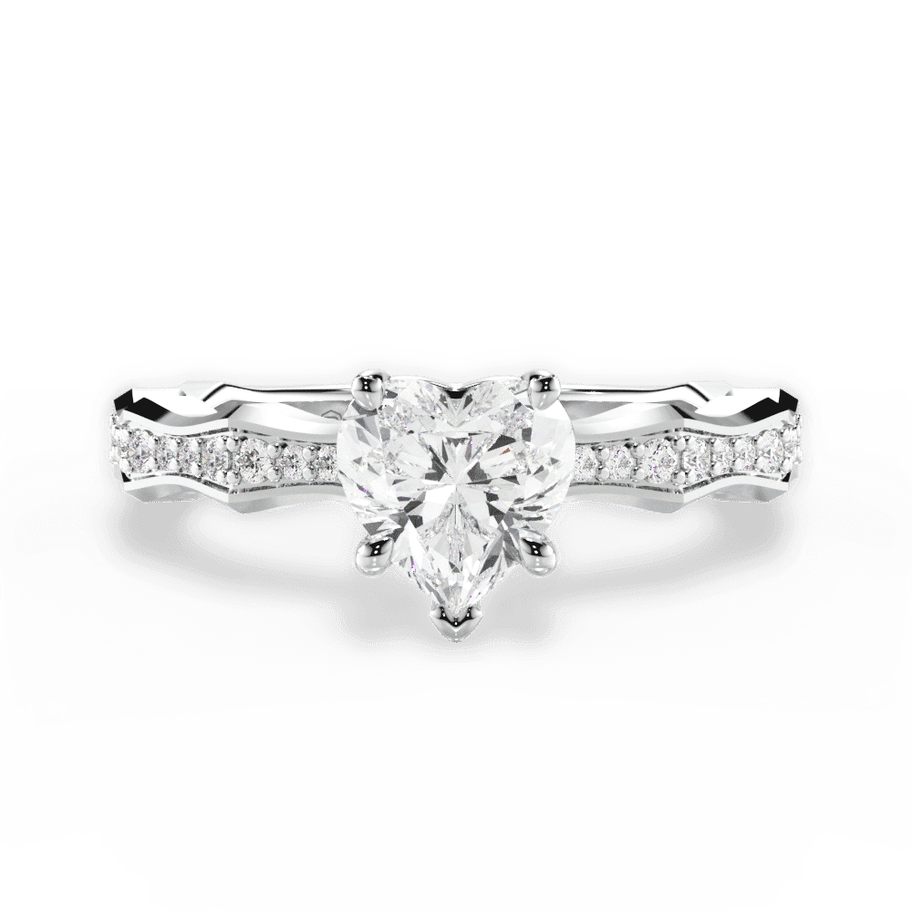14kt White Gold/18kt White Gold/Platinum/heart/top