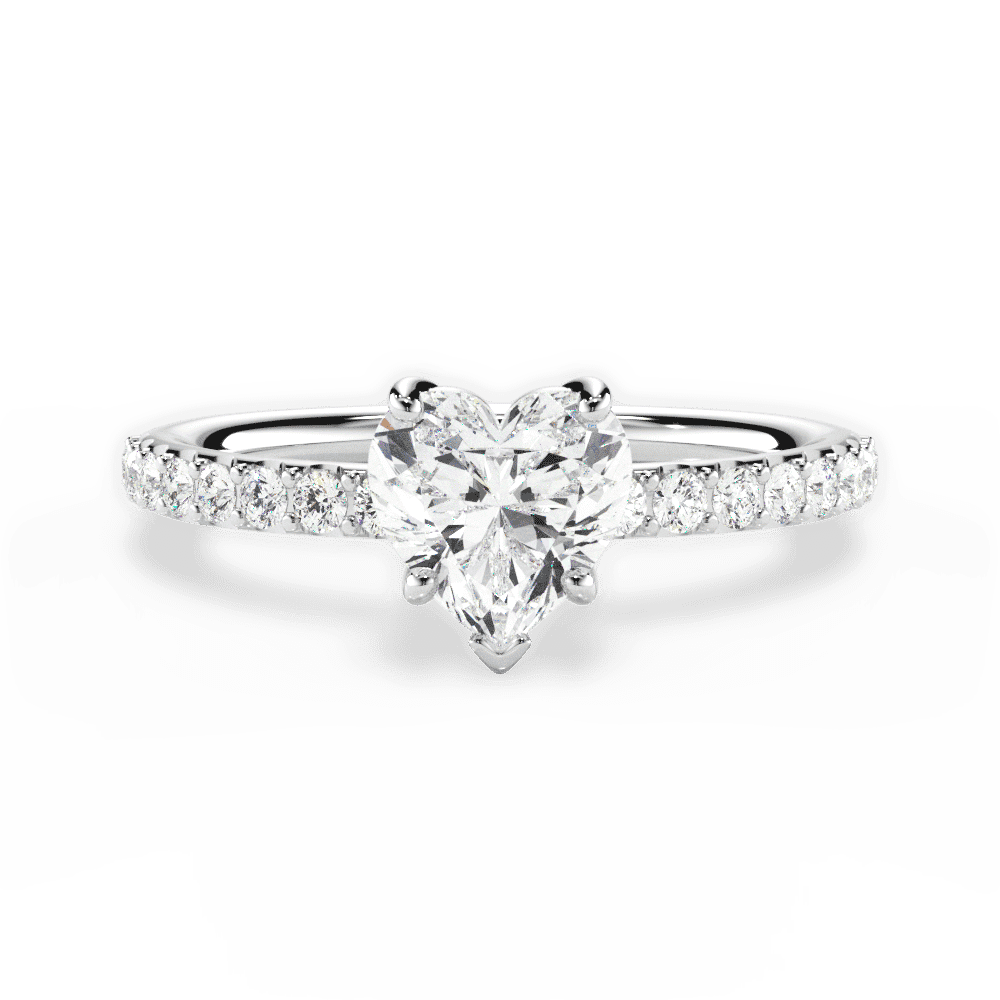 14kt White Gold/18kt White Gold/Platinum/heart/top