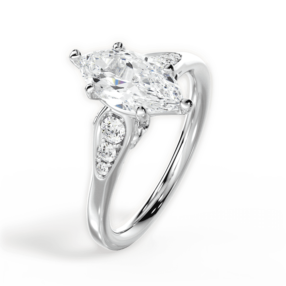14kt White Gold/18kt White Gold/Platinum/marquise/perspective