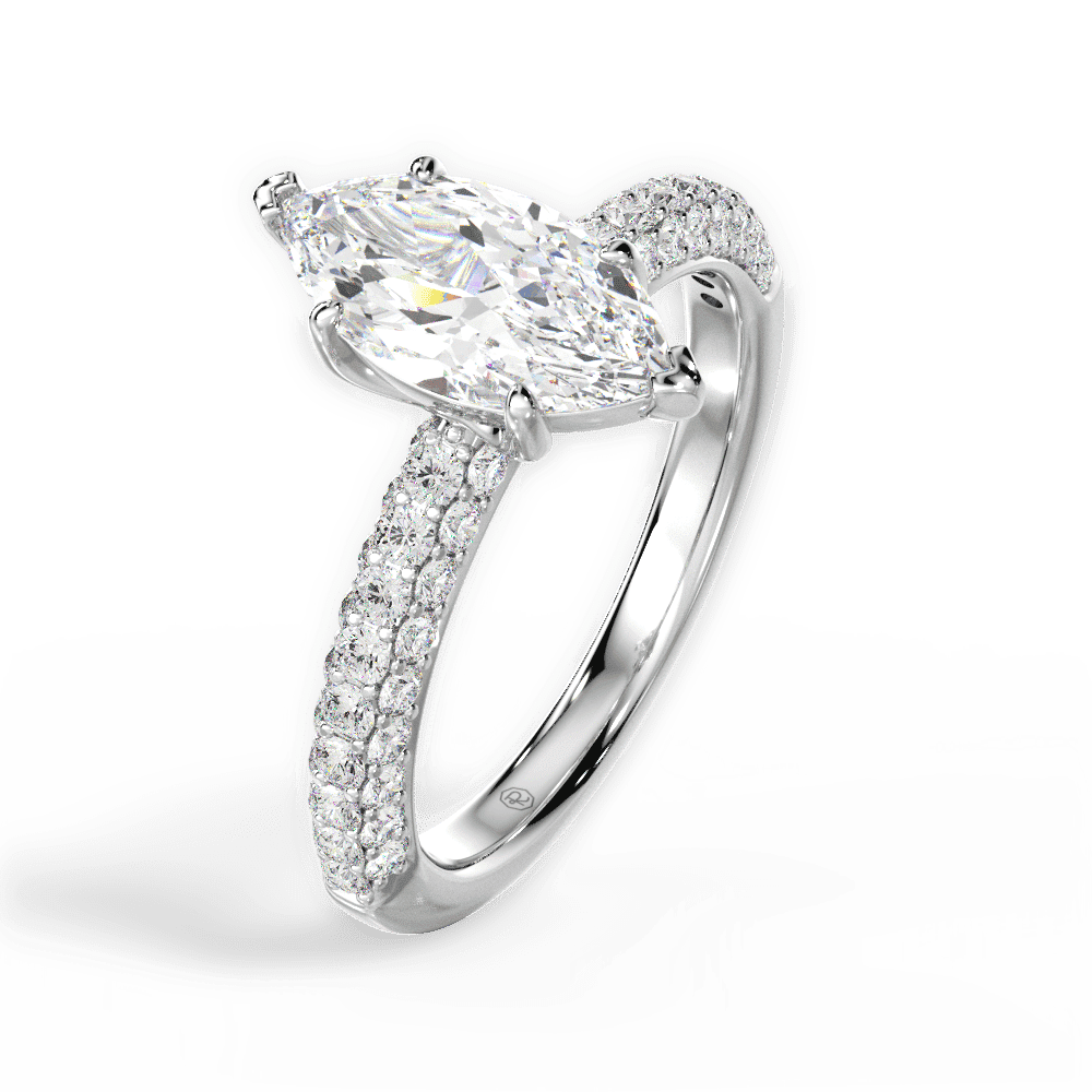 14kt White Gold/18kt White Gold/Platinum/marquise/perspective