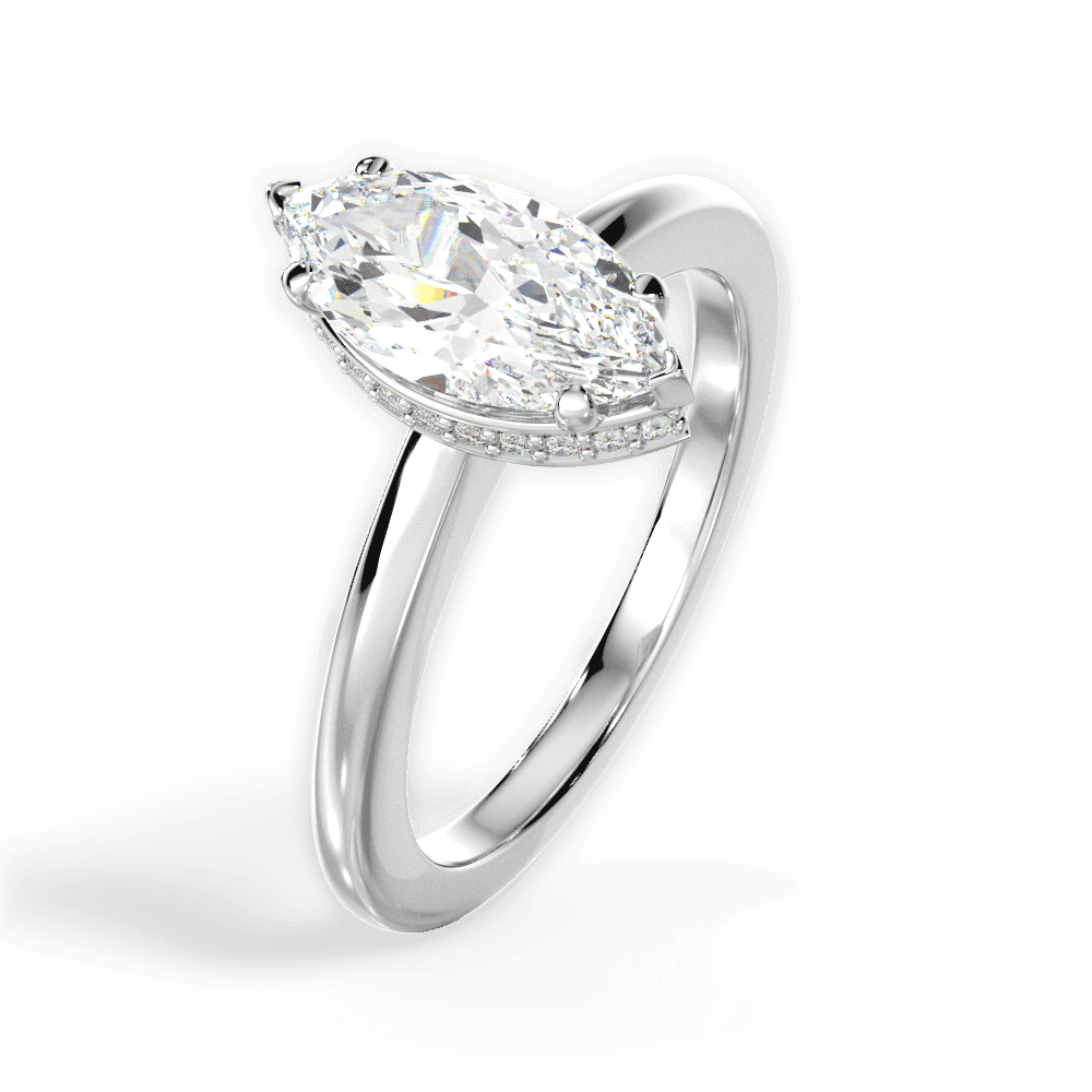 14kt White Gold/18kt White Gold/Platinum/marquise/perspective
