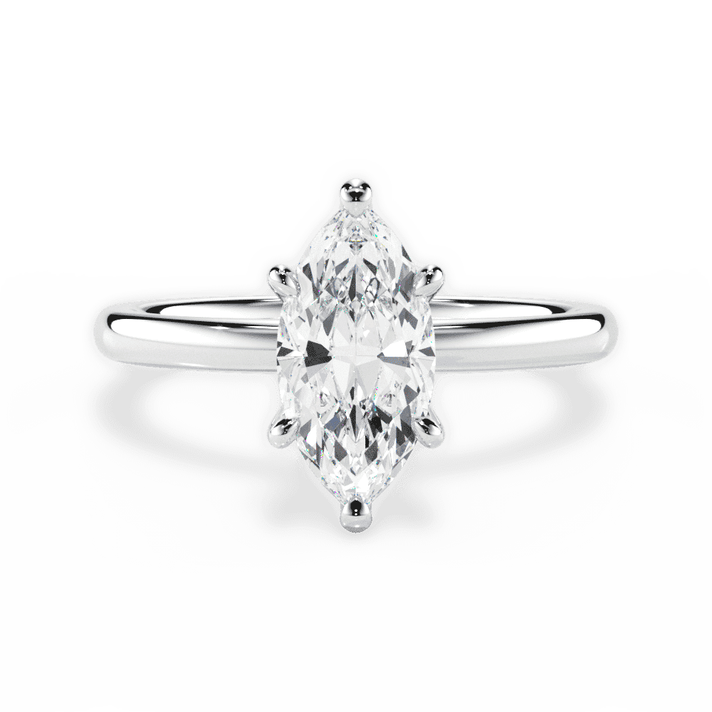 14kt White Gold/18kt White Gold/Platinum/marquise/top