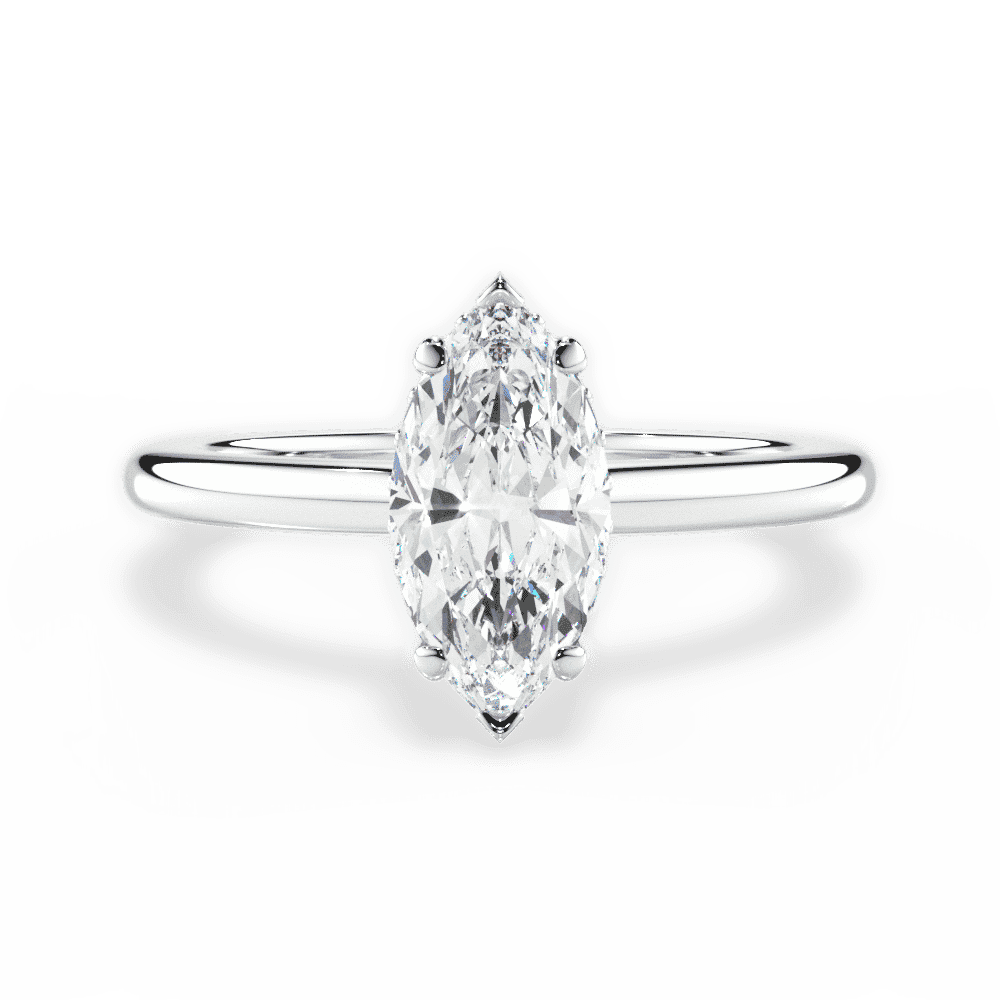 14kt White Gold/18kt White Gold/Platinum/marquise/top