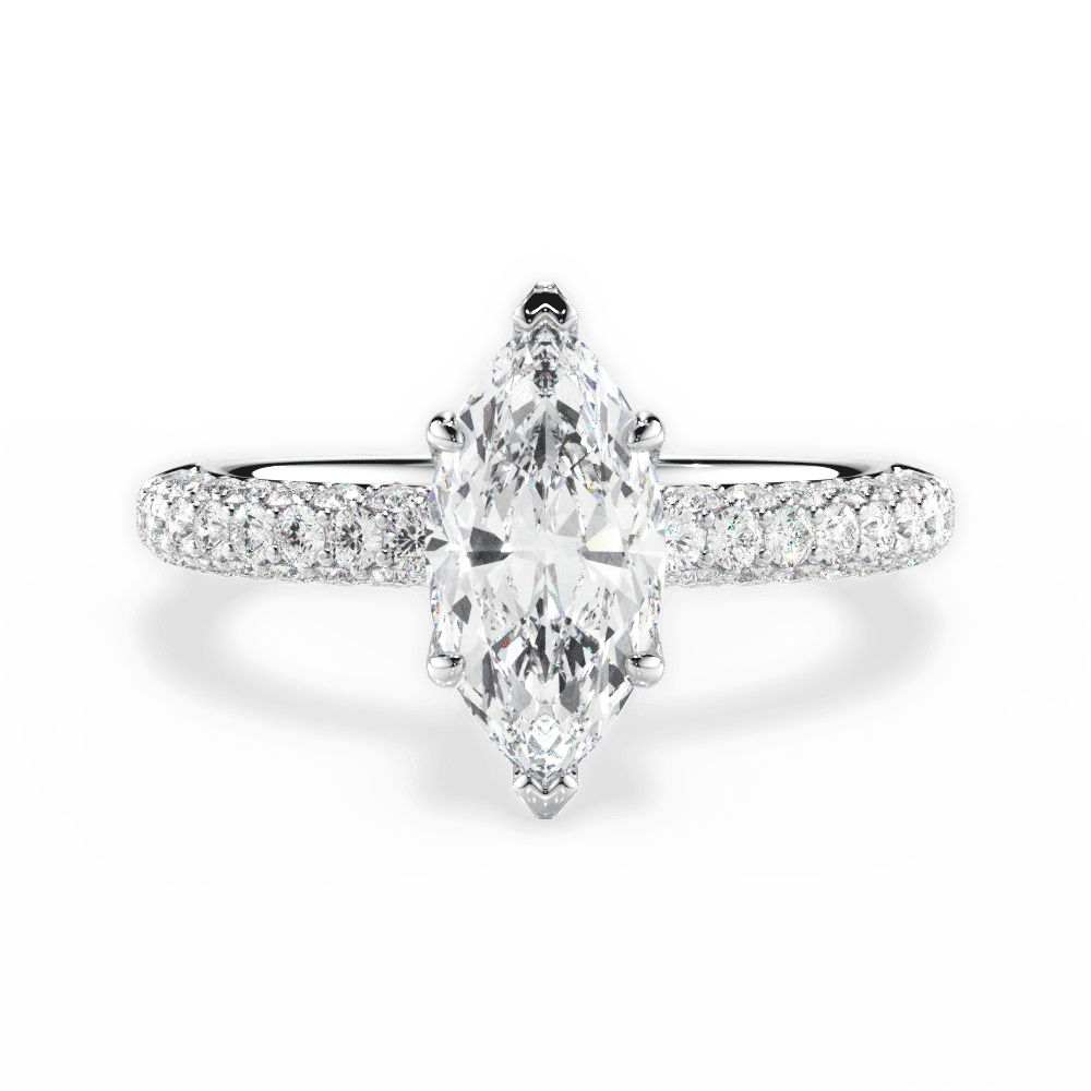 14kt White Gold/18kt White Gold/Platinum/marquise/top