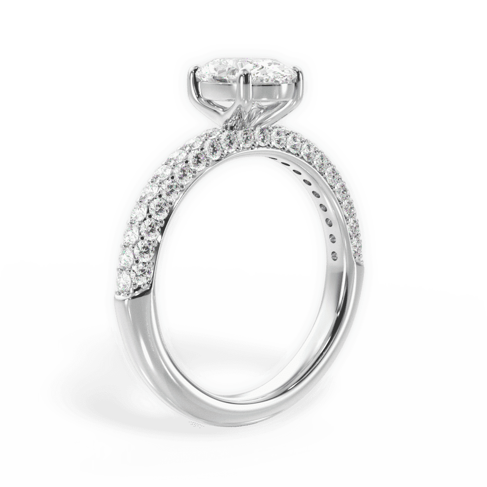 14kt White Gold/18kt White Gold/Platinum/oval/front