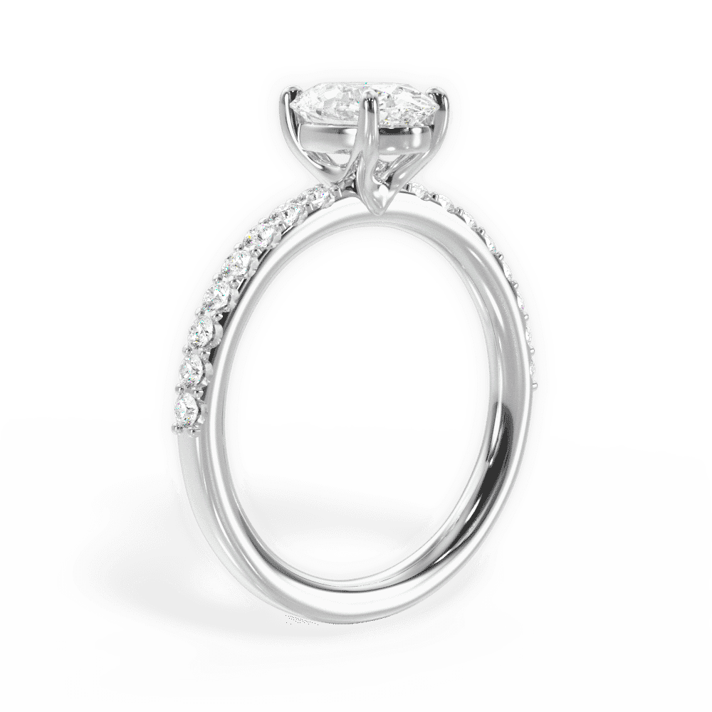 14kt White Gold/18kt White Gold/Platinum/oval/front