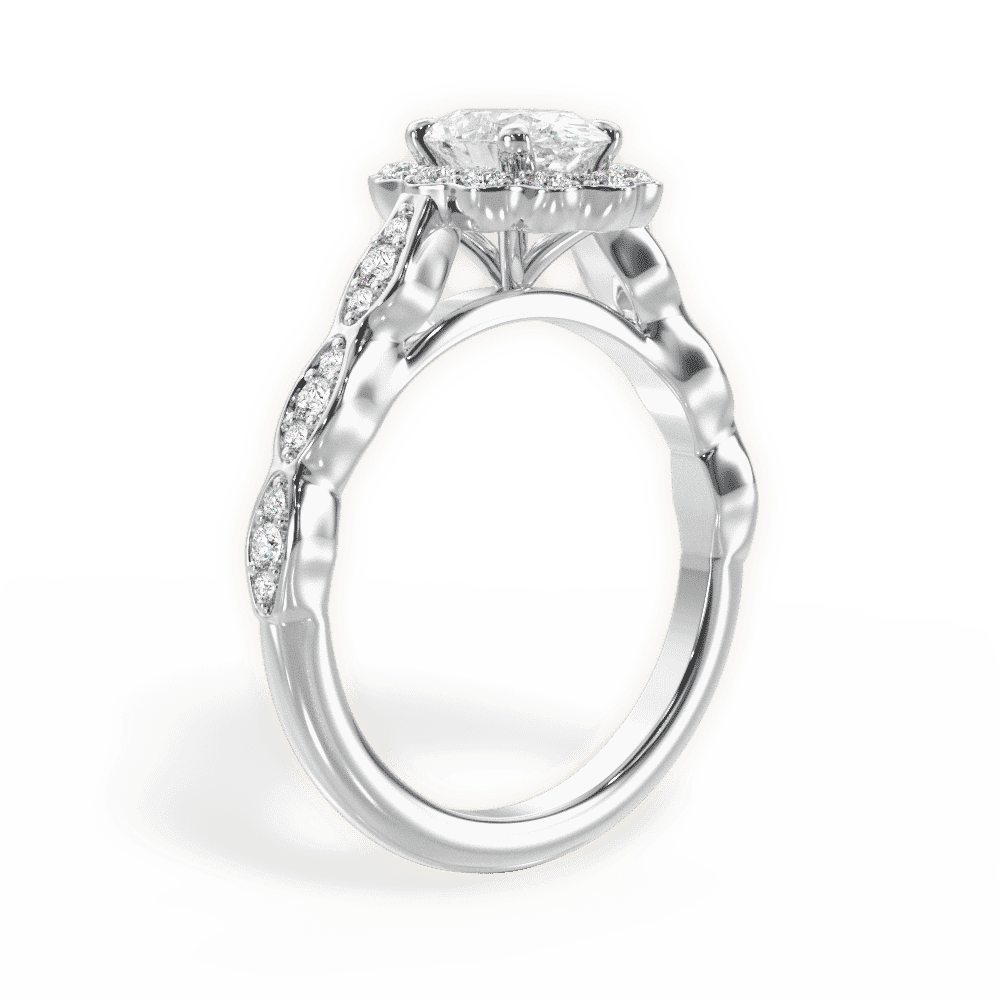 14kt White Gold/18kt White Gold/Platinum/oval/front