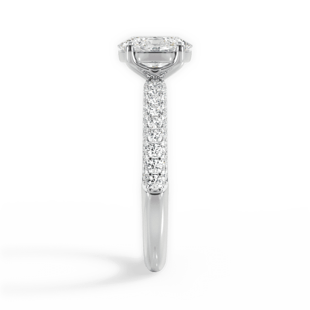 14kt White Gold/18kt White Gold/Platinum/oval/side