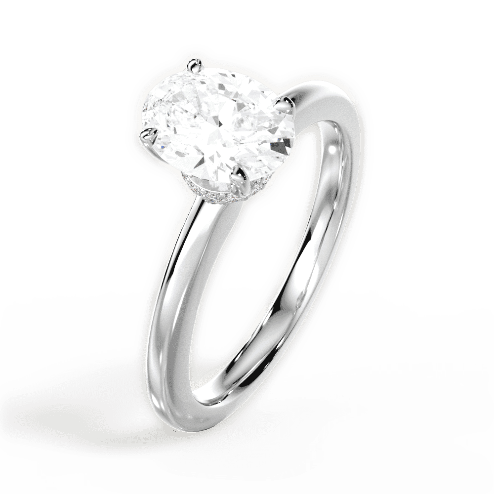 14kt White Gold/18kt White Gold/Platinum/oval/side