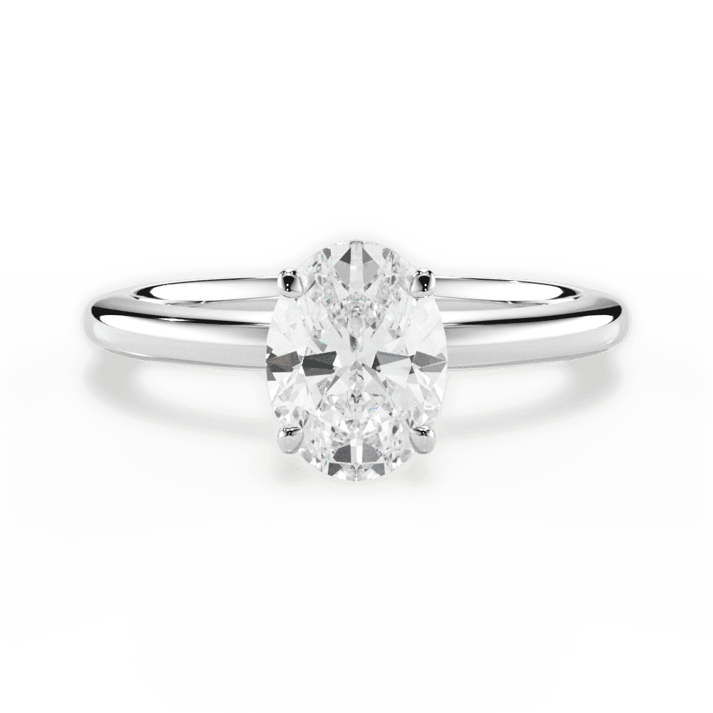 14kt White Gold/18kt White Gold/Platinum/oval/top