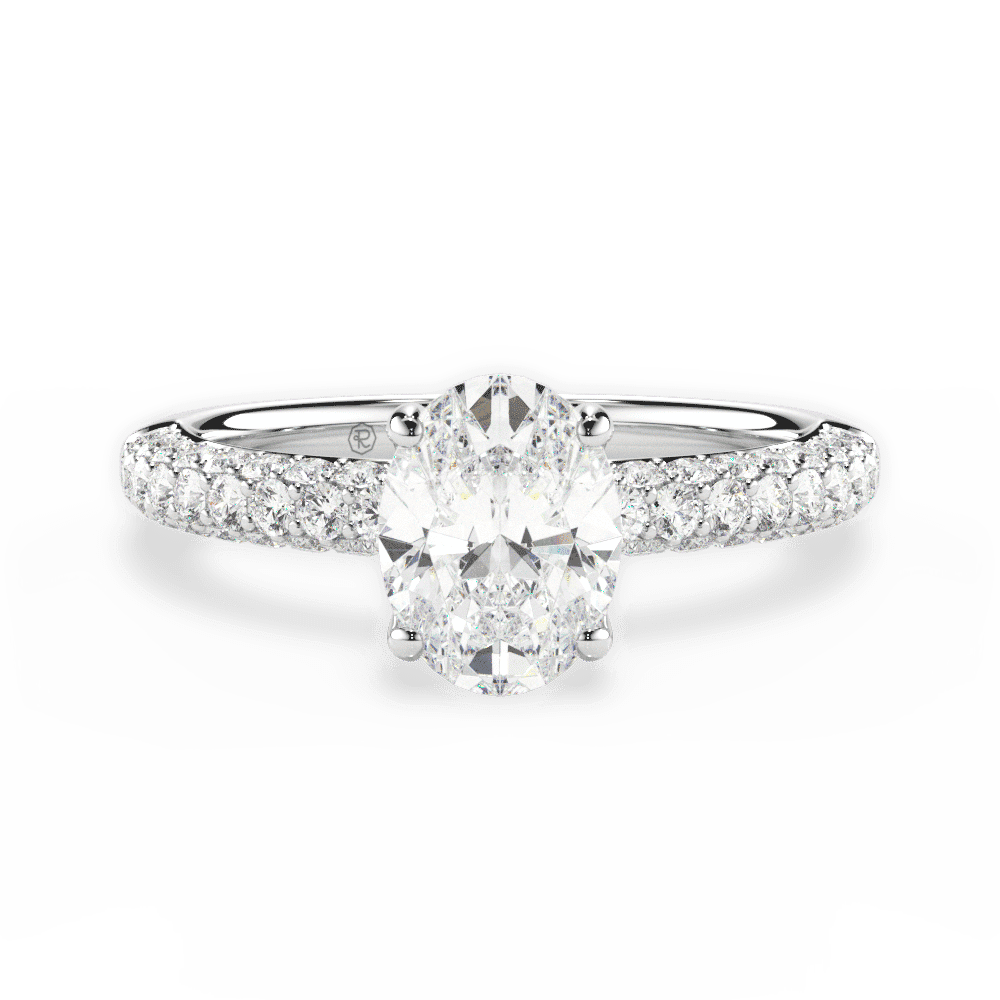 14kt White Gold/18kt White Gold/Platinum/oval/top