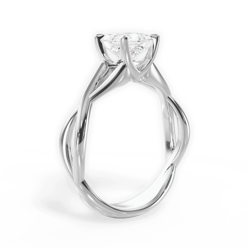 14kt White Gold/18kt White Gold/Platinum/princess/front