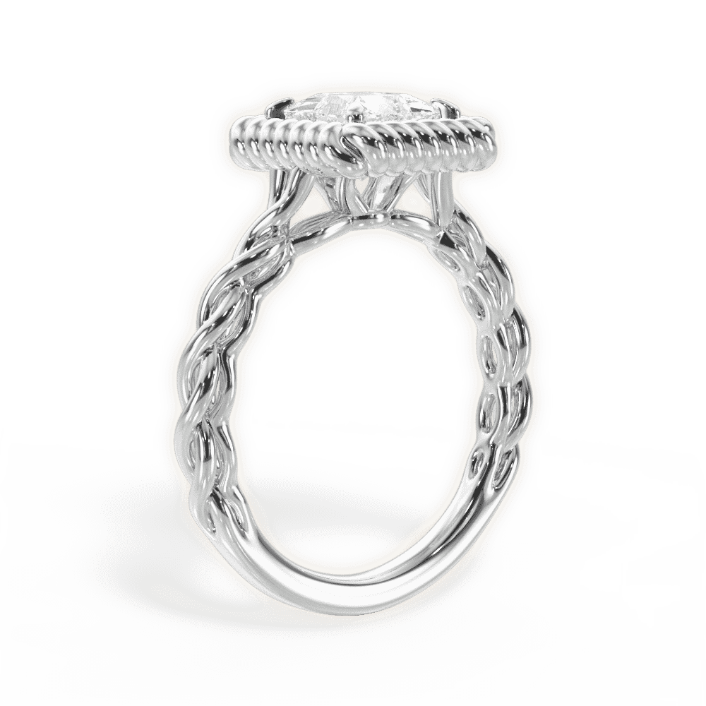 14kt White Gold/18kt White Gold/Platinum/princess/front
