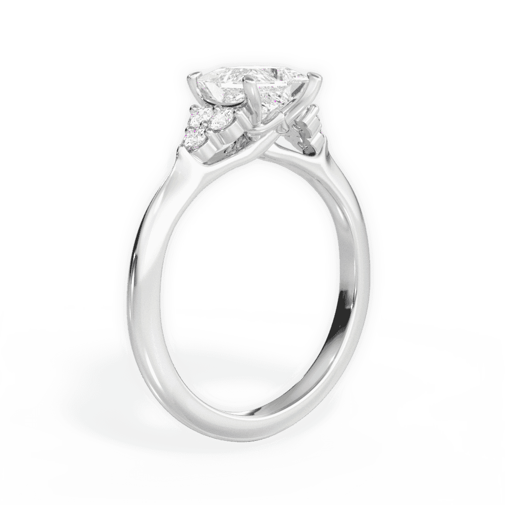 14kt White Gold/18kt White Gold/Platinum/princess/front