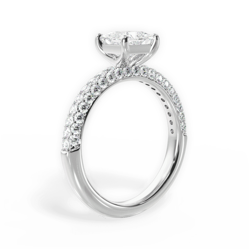 14kt White Gold/18kt White Gold/Platinum/princess/front