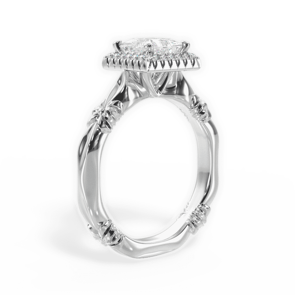 14kt White Gold/18kt White Gold/Platinum/princess/front