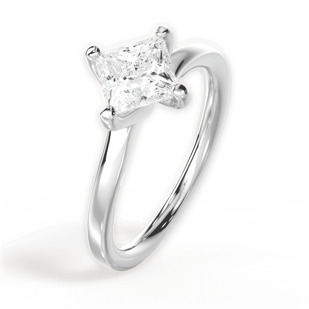 14kt White Gold/18kt White Gold/Platinum/princess/perspective