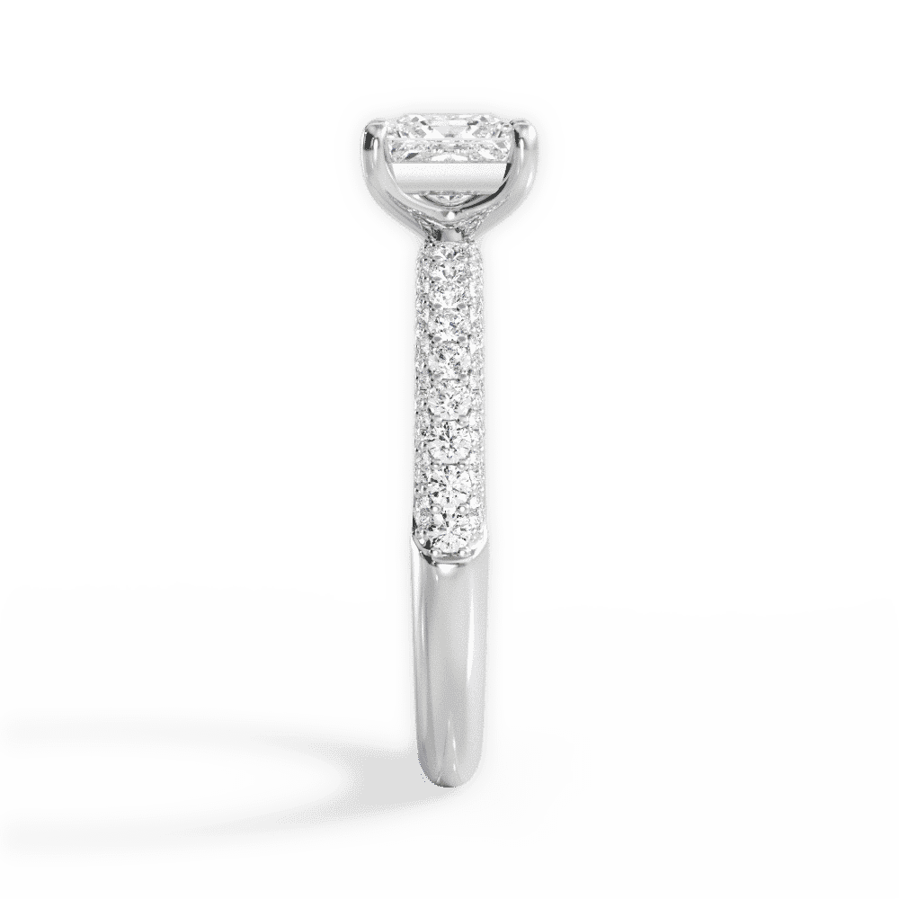 14kt White Gold/18kt White Gold/Platinum/princess/side