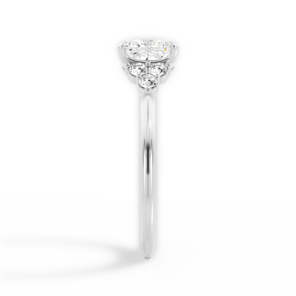 14kt White Gold/18kt White Gold/Platinum/princess/side