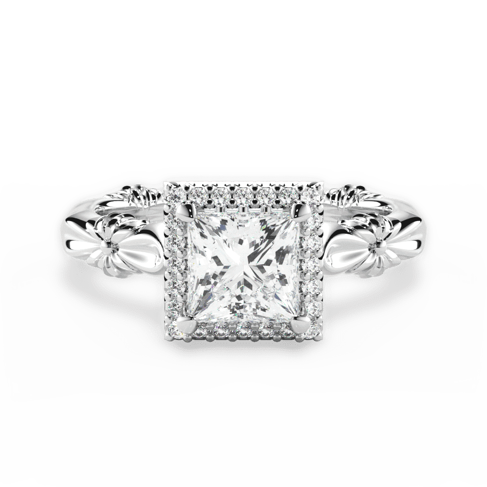 14kt White Gold/18kt White Gold/Platinum/princess/top