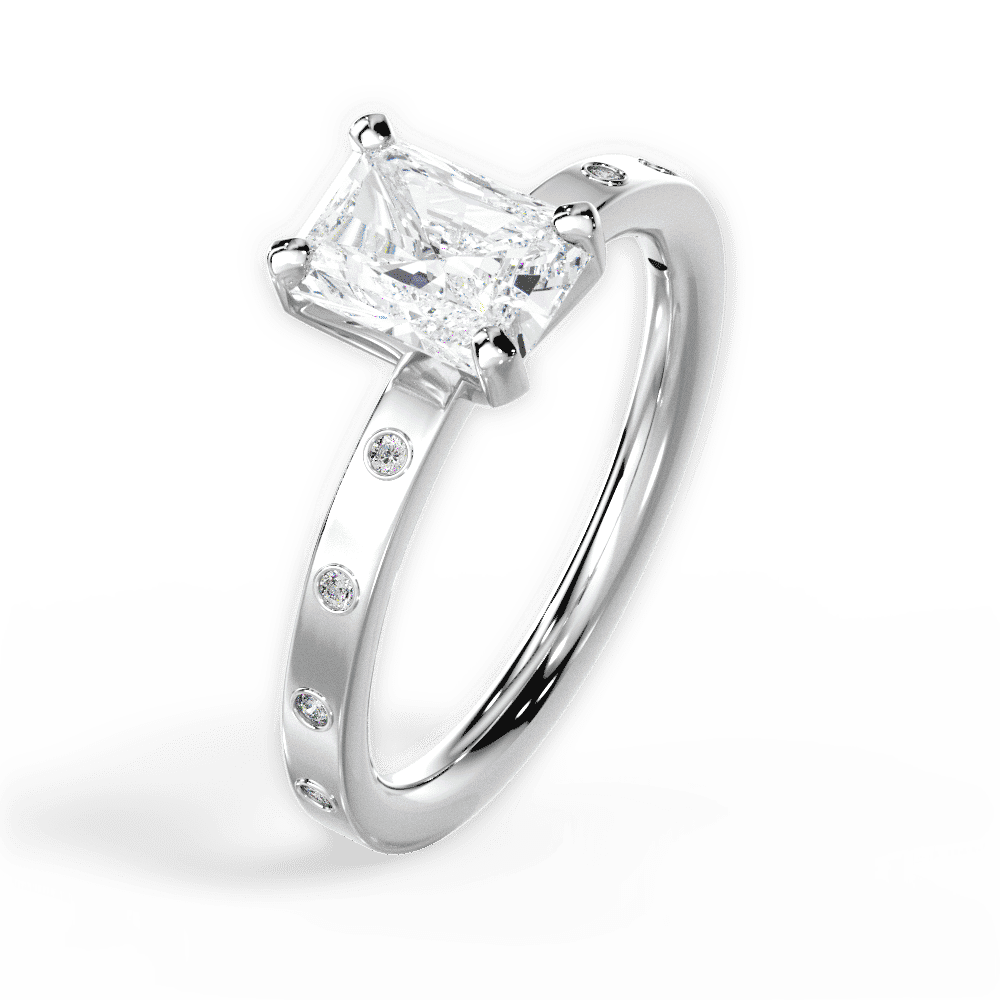 14kt White Gold/18kt White Gold/Platinum/radiant/perspective