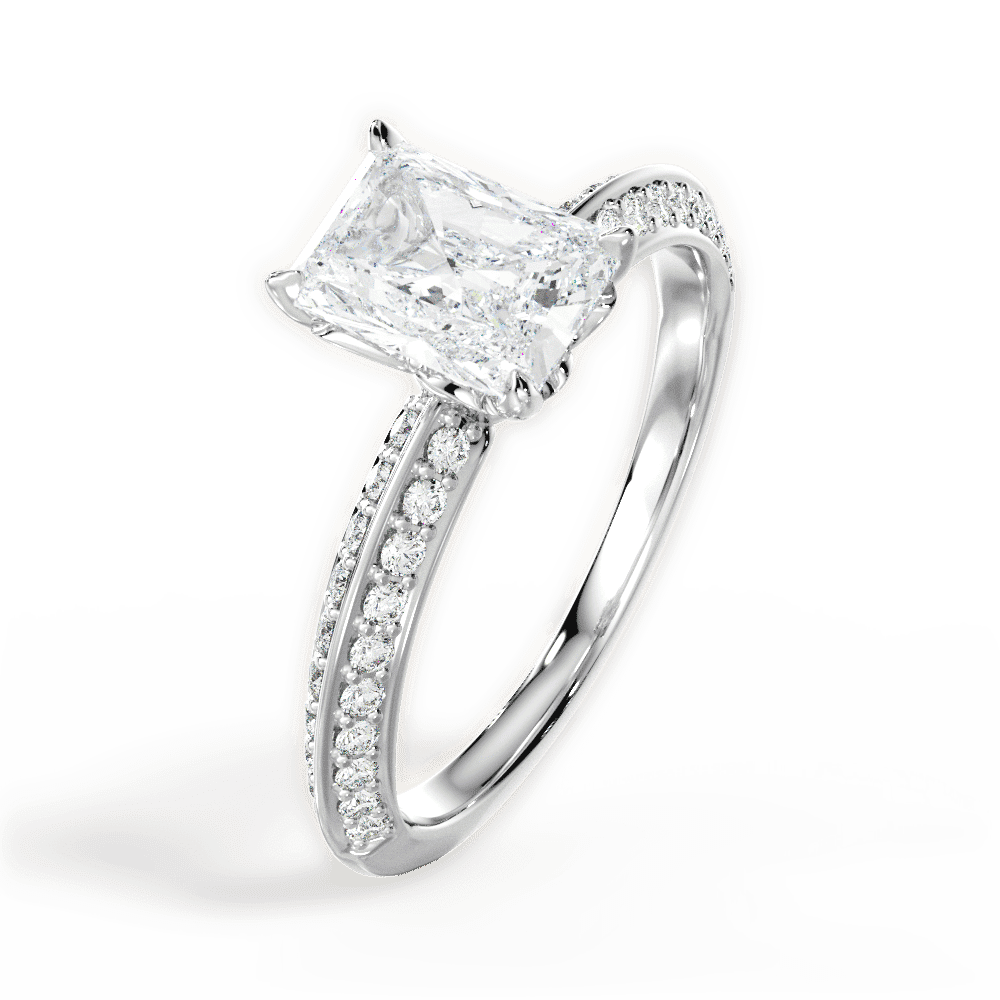 14kt White Gold/18kt White Gold/Platinum/radiant/perspective