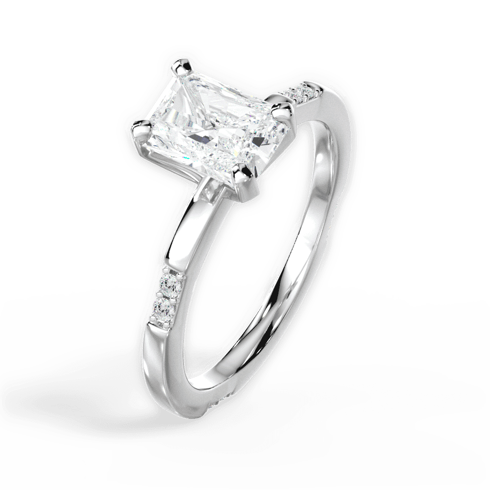 14kt White Gold/18kt White Gold/Platinum/radiant/perspective