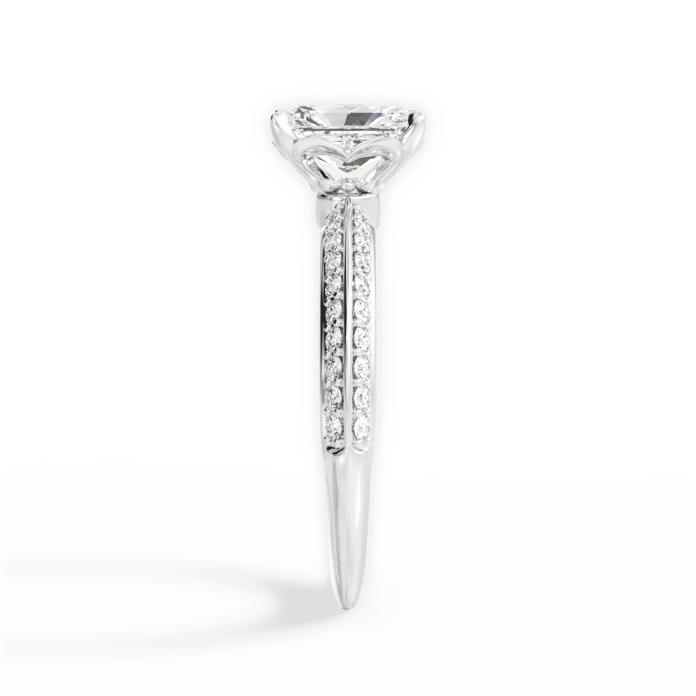 14kt White Gold/18kt White Gold/Platinum/radiant/side