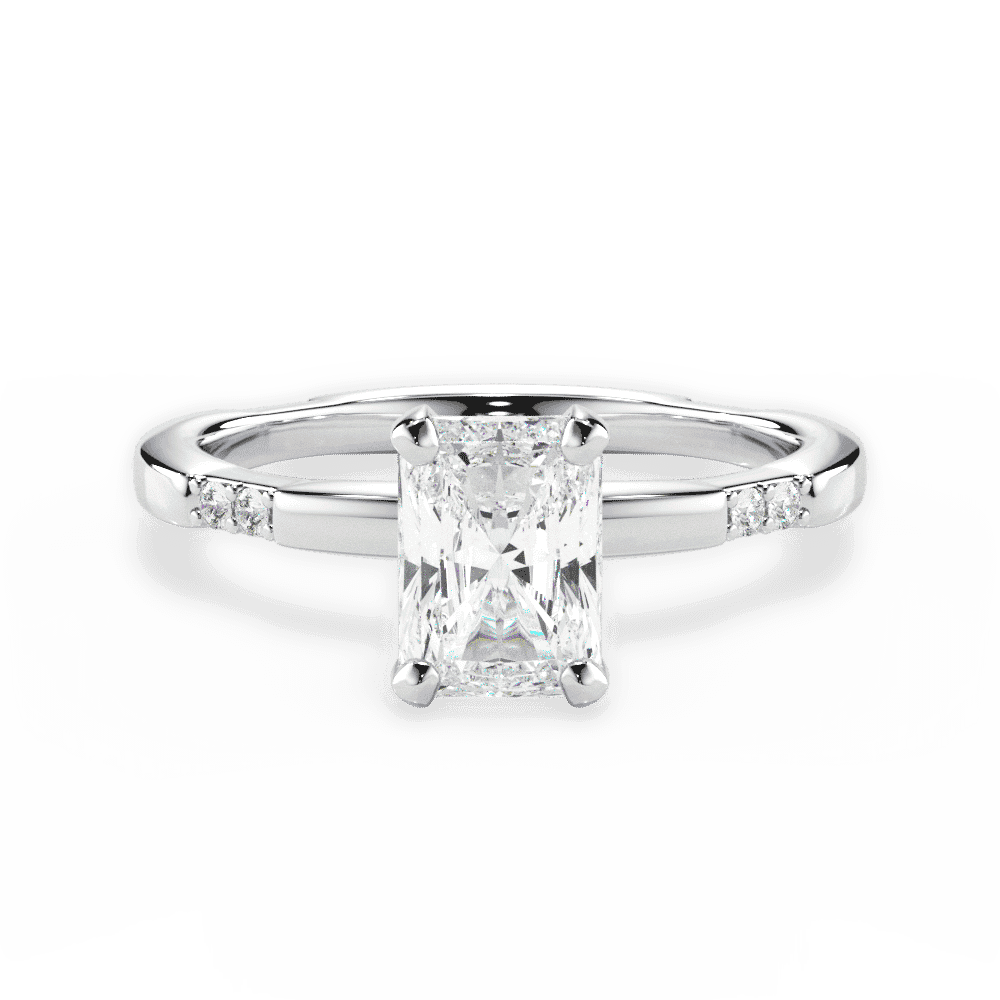 14kt White Gold/18kt White Gold/Platinum/radiant/top