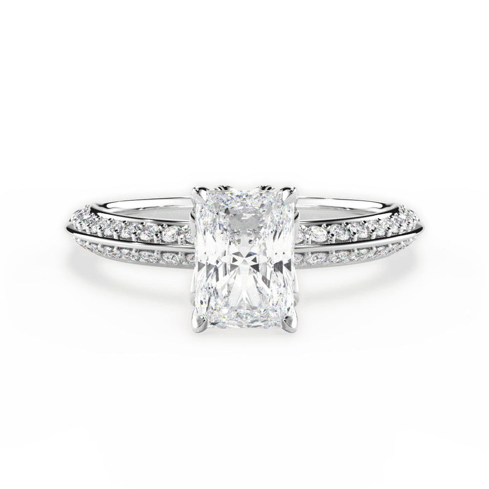 14kt White Gold/18kt White Gold/Platinum/radiant/top