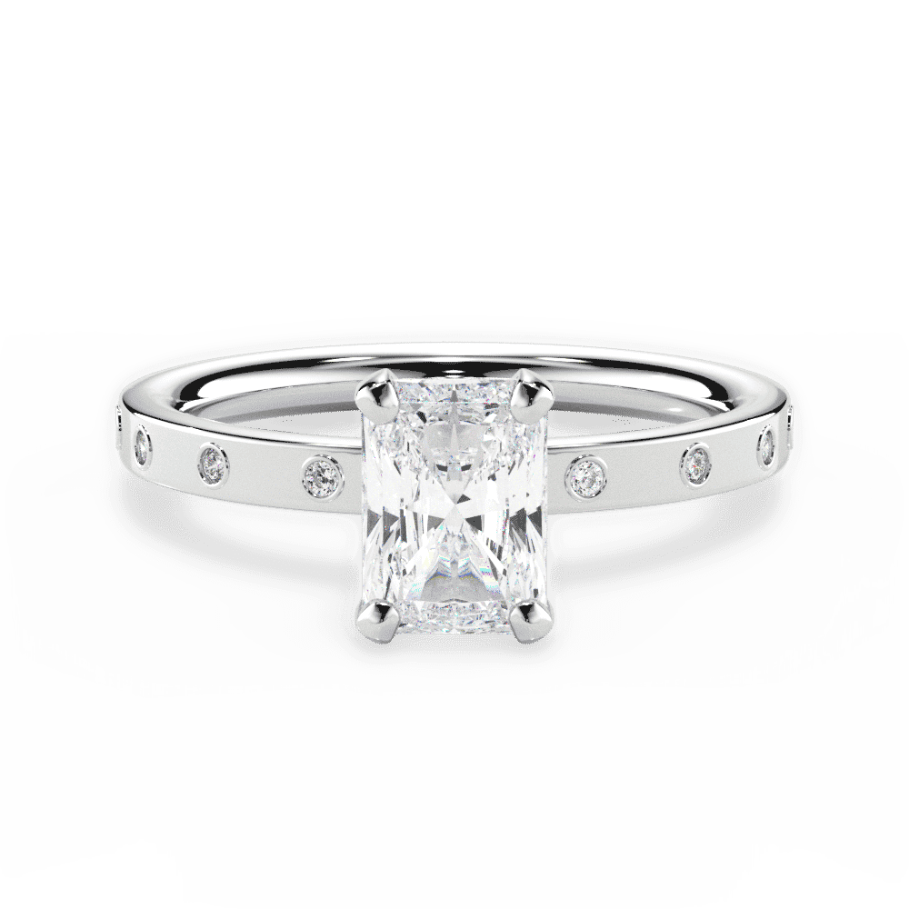 14kt White Gold/18kt White Gold/Platinum/radiant/top