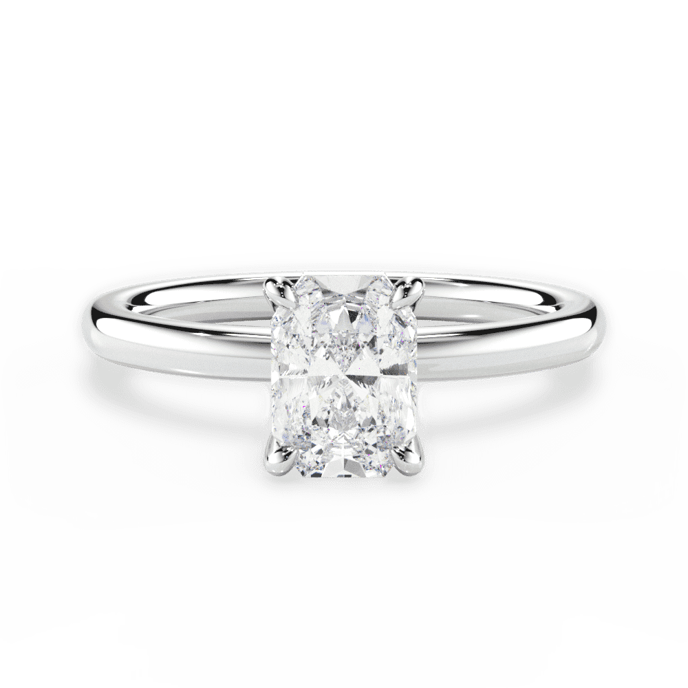 14kt White Gold/18kt White Gold/Platinum/radiant/top
