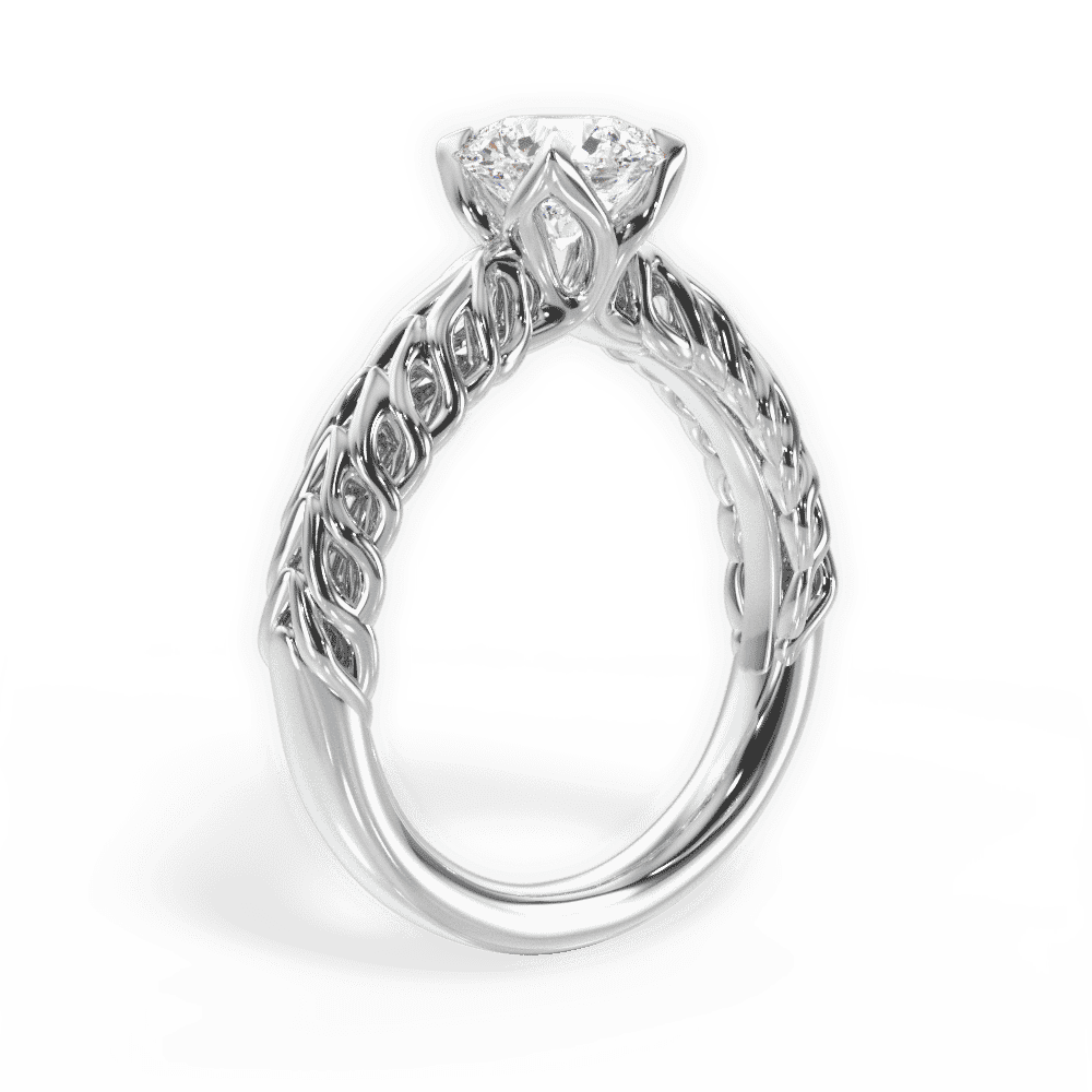 14kt White Gold/18kt White Gold/Platinum/round/front