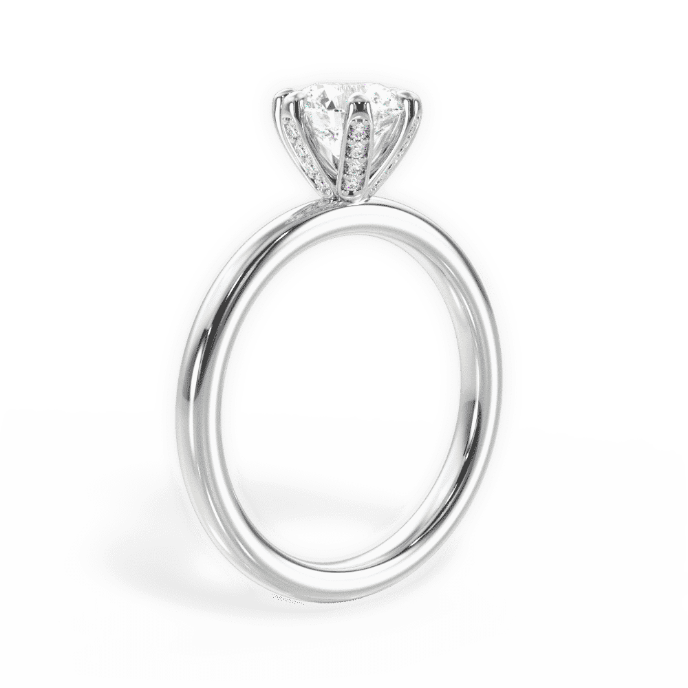 14kt White Gold/18kt White Gold/Platinum/round/front