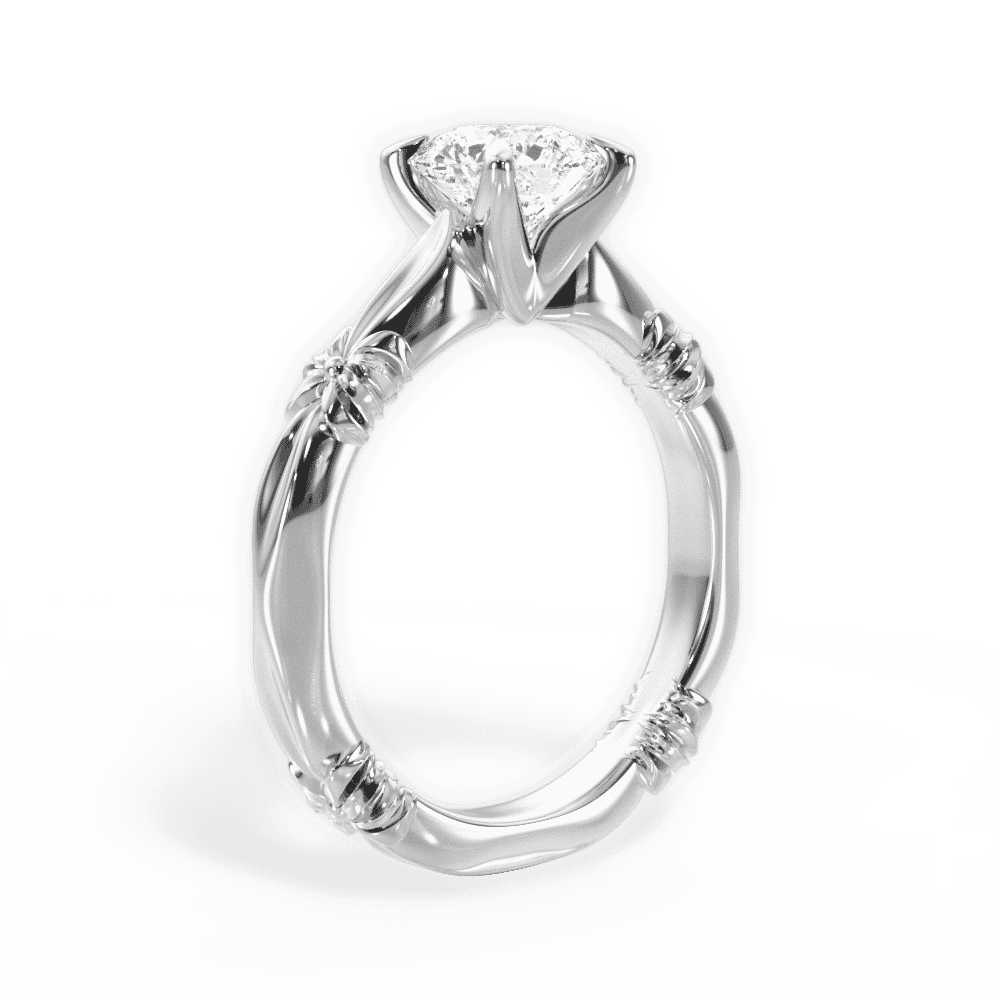 14kt White Gold/18kt White Gold/Platinum/round/front