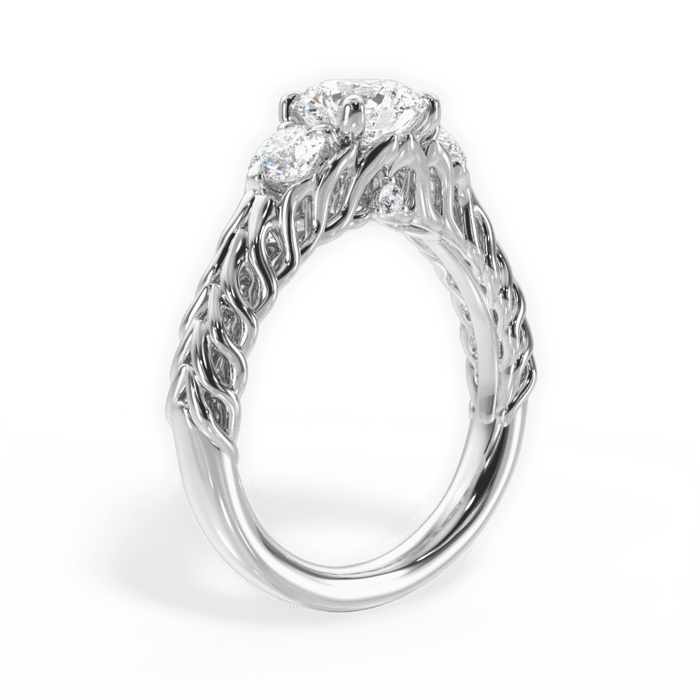 14kt White Gold/18kt White Gold/Platinum/round/perspective