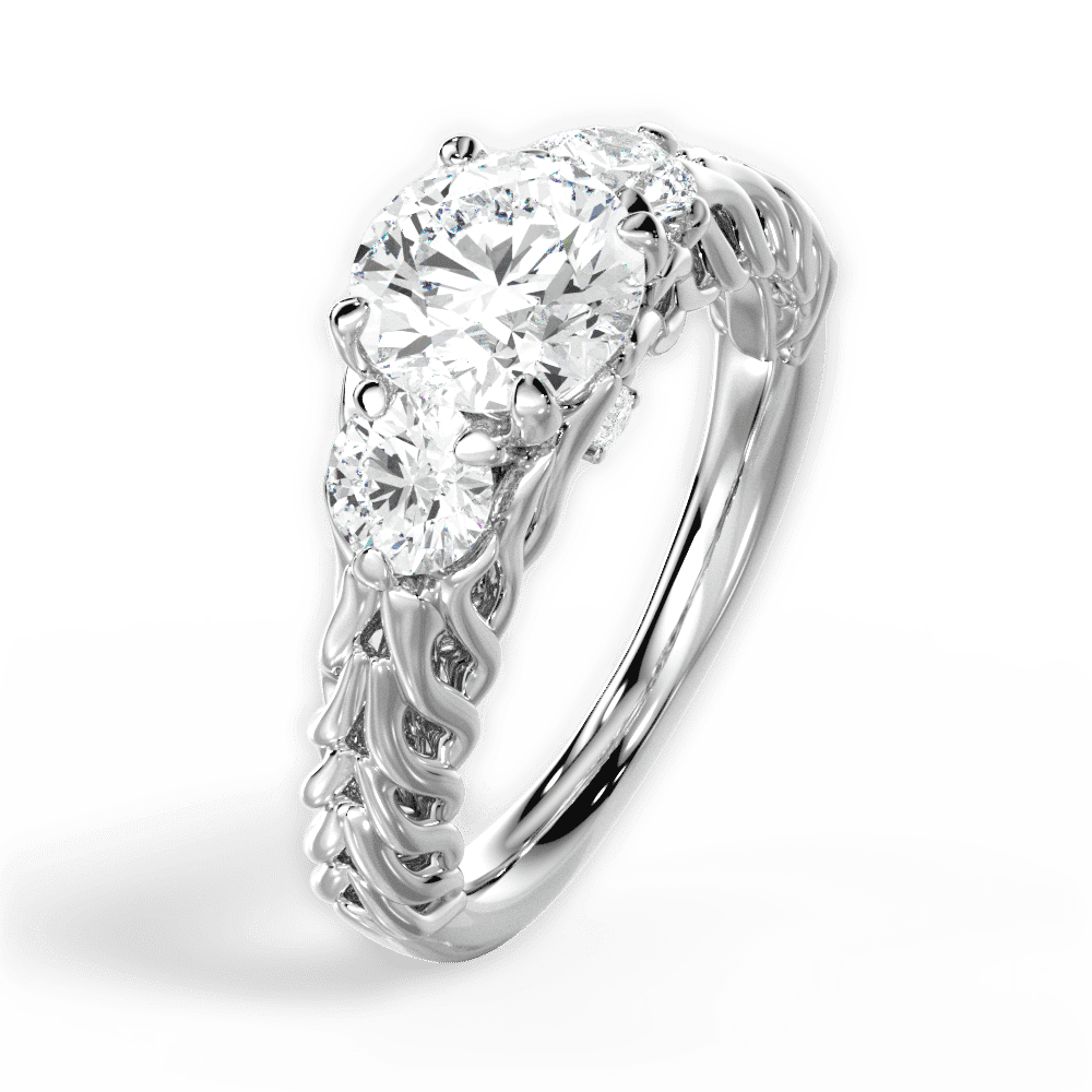 14kt White Gold/18kt White Gold/Platinum/round/side