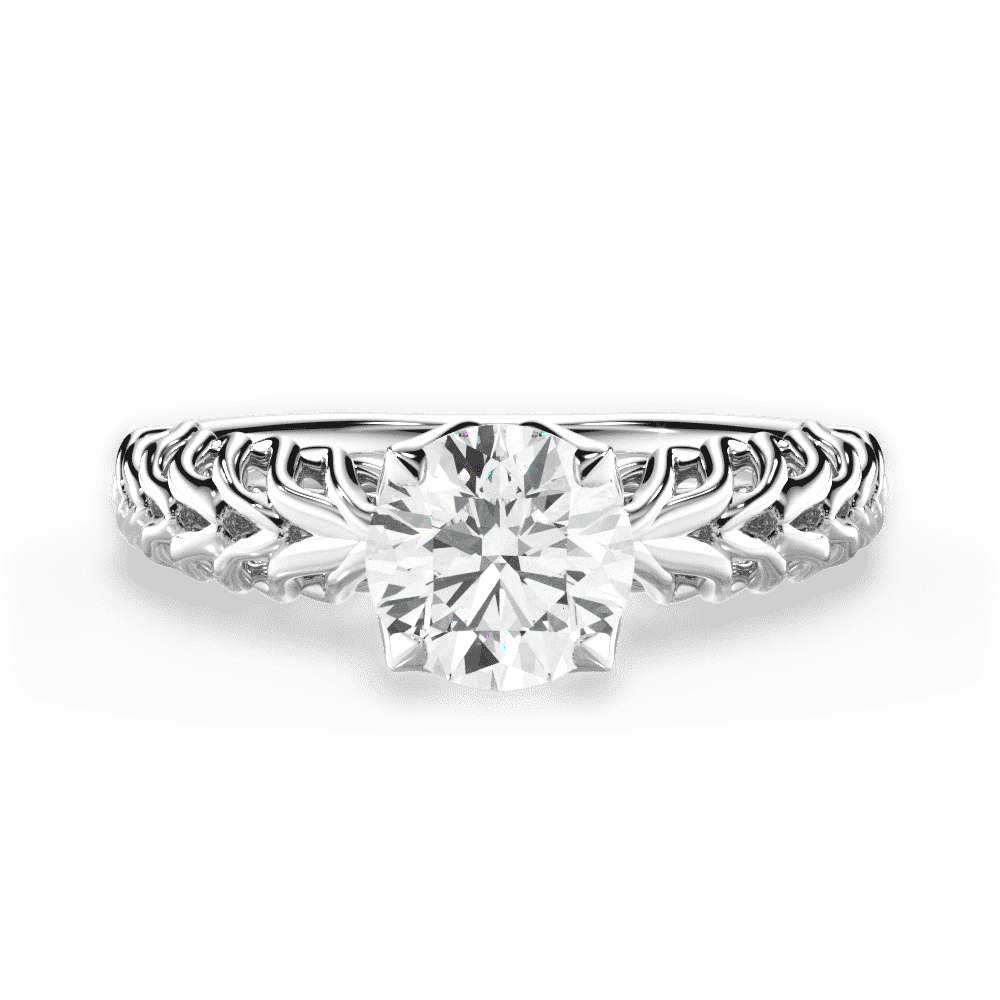 14kt White Gold/18kt White Gold/Platinum/round/top