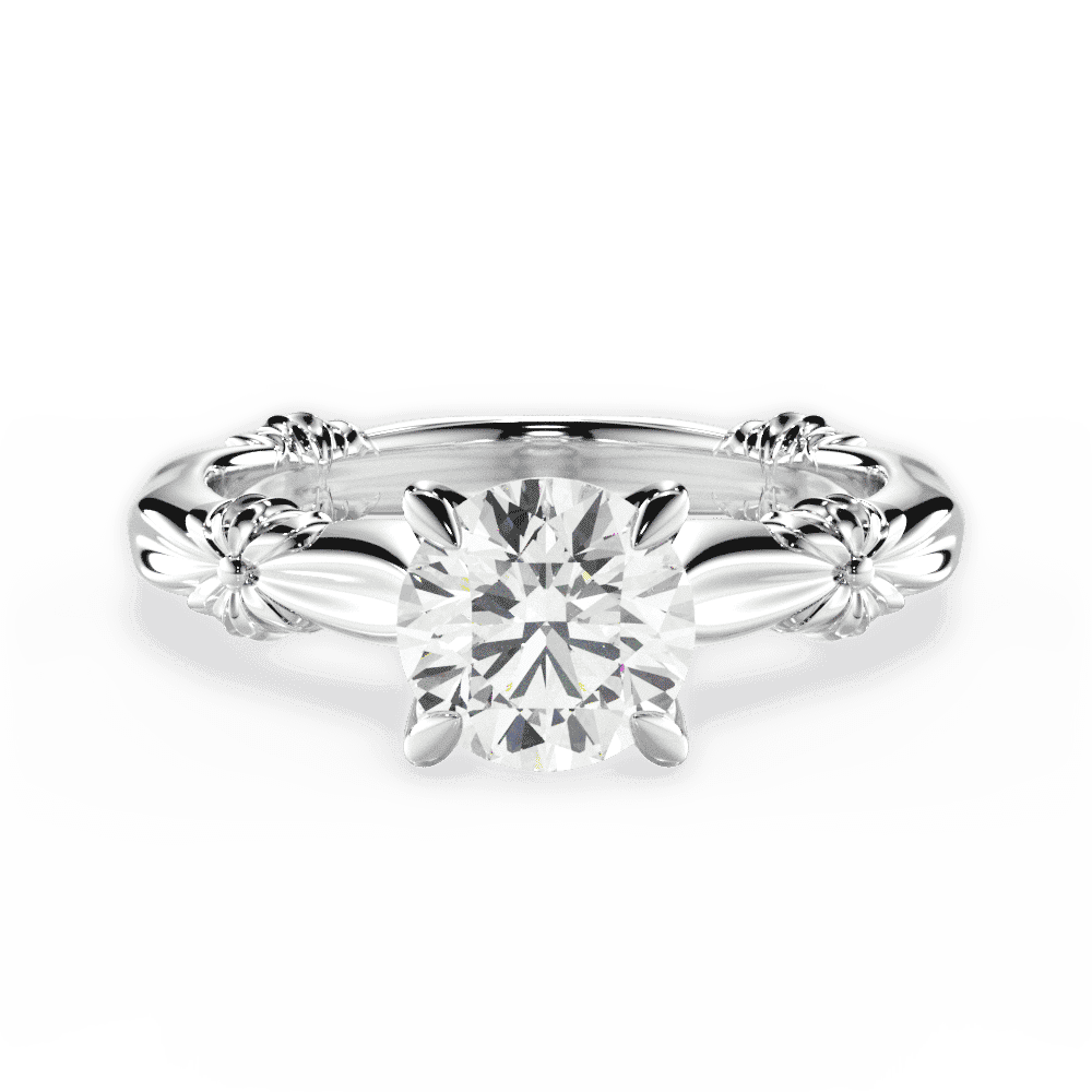 14kt White Gold/18kt White Gold/Platinum/round/top