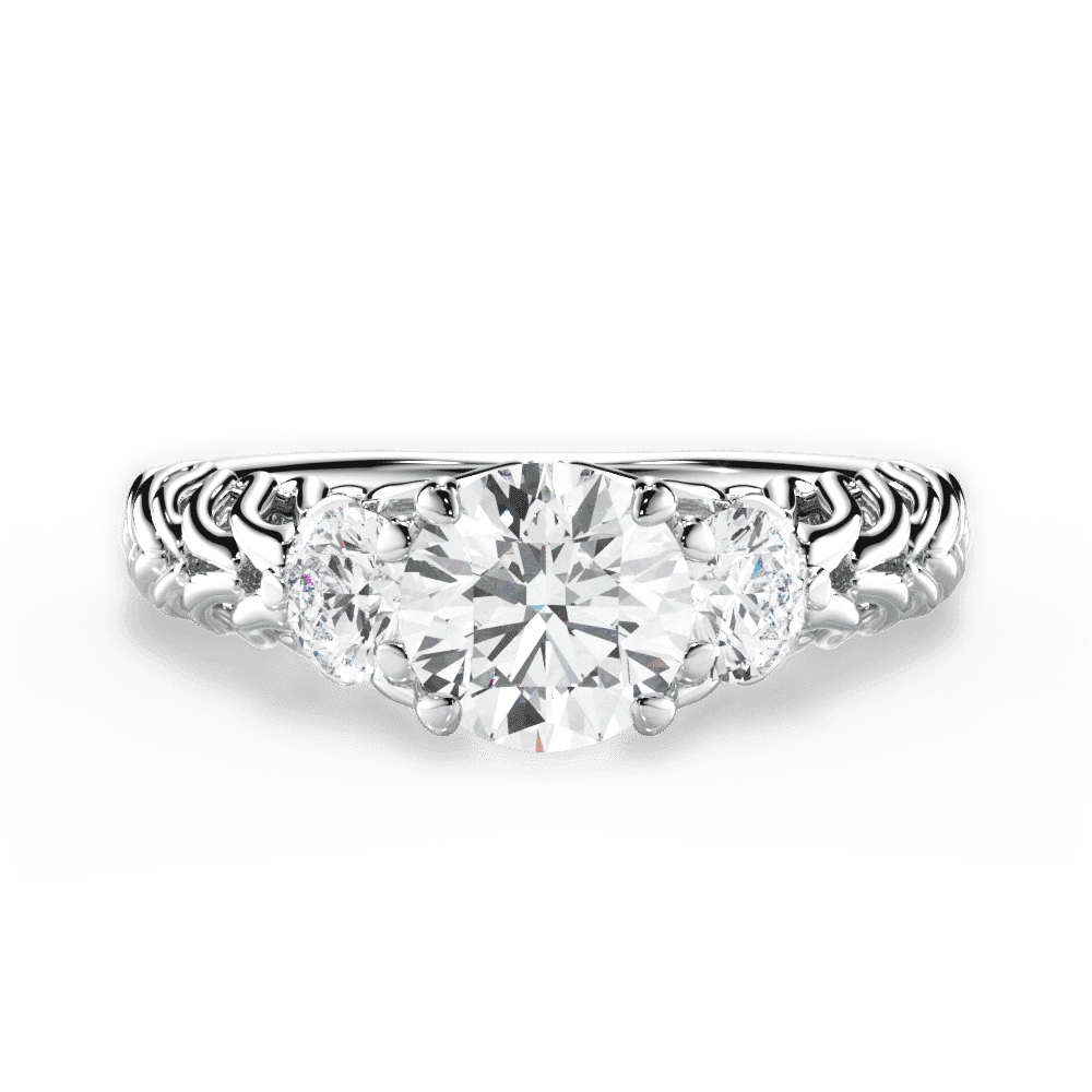 14kt White Gold/18kt White Gold/Platinum/round/top