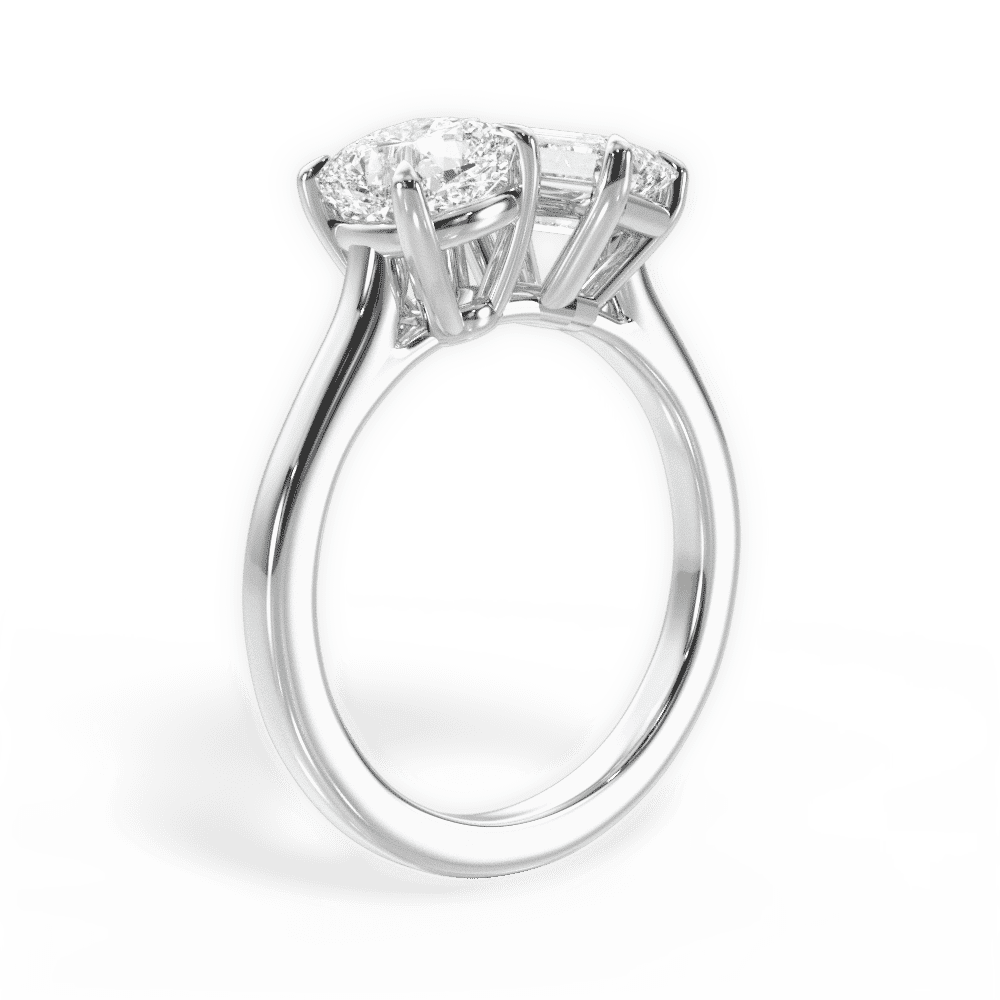14kt White Gold/18kt White Gold/Platinum/emerald/front