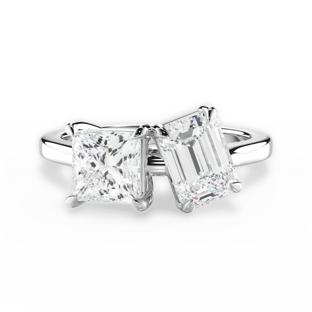 14kt White Gold/18kt White Gold/Platinum/emerald/top