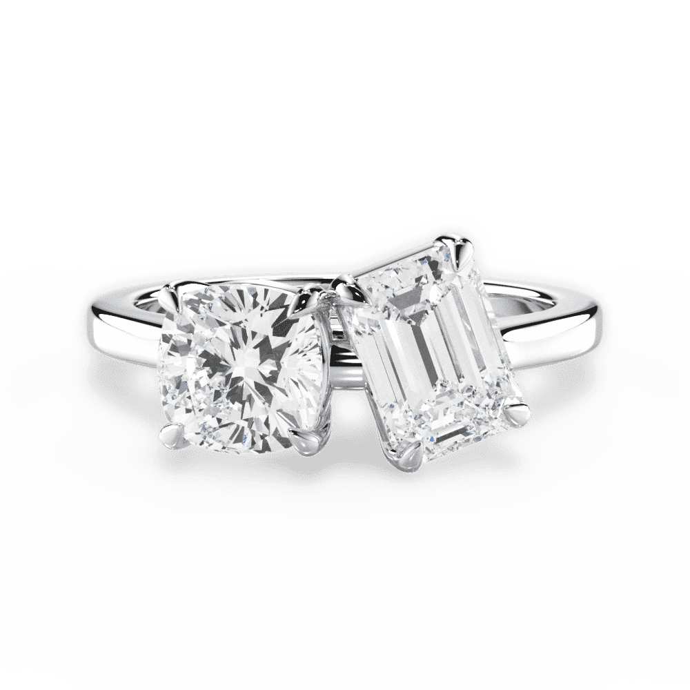 14kt White Gold/18kt White Gold/Platinum/emerald/top
