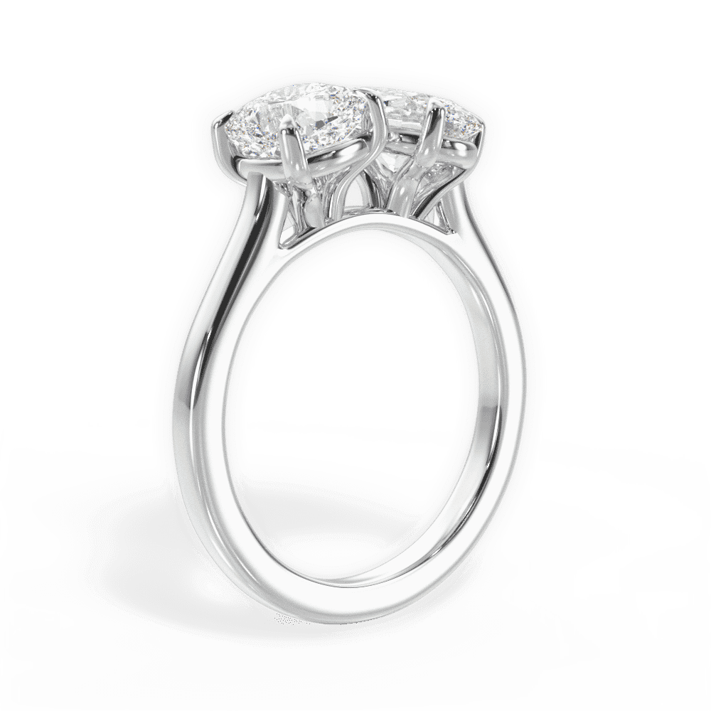 14kt White Gold/18kt White Gold/Platinum/oval/front
