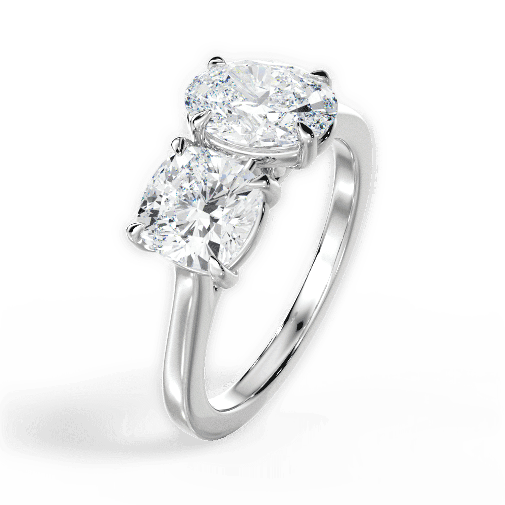14kt White Gold/18kt White Gold/Platinum/oval/perspective