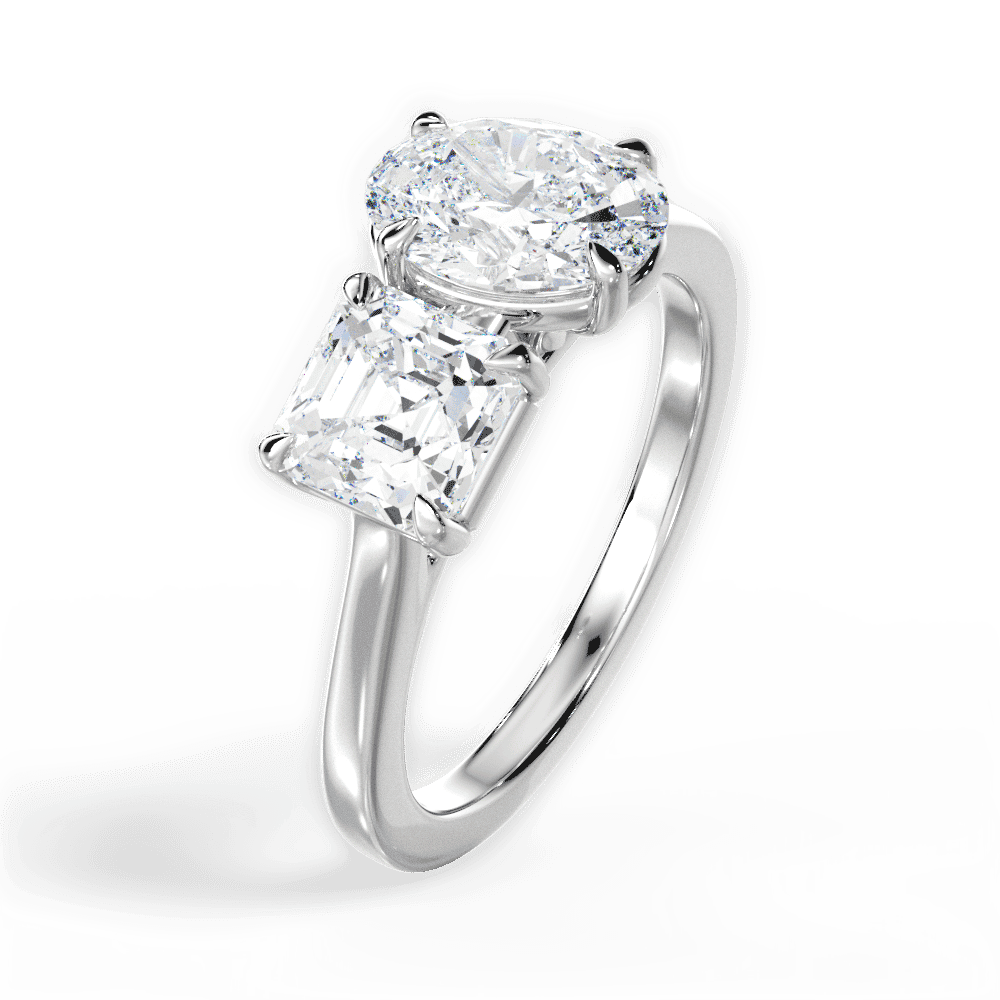 14kt White Gold/18kt White Gold/Platinum/oval/perspective
