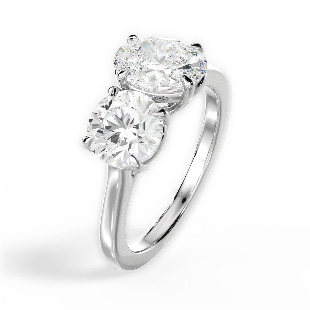 14kt White Gold/18kt White Gold/Platinum/oval/perspective