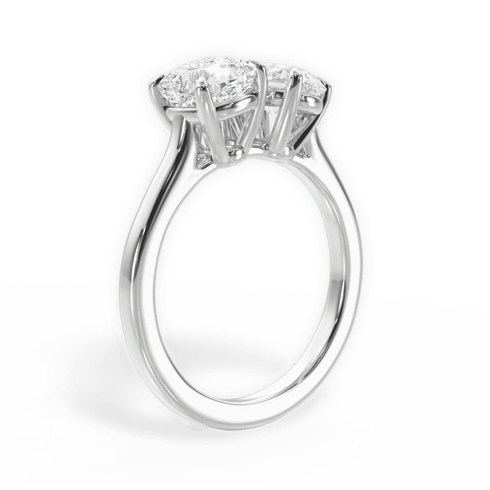 14kt White Gold/18kt White Gold/Platinum/pear/front