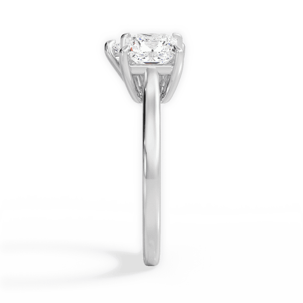 14kt White Gold/18kt White Gold/Platinum/pear/side