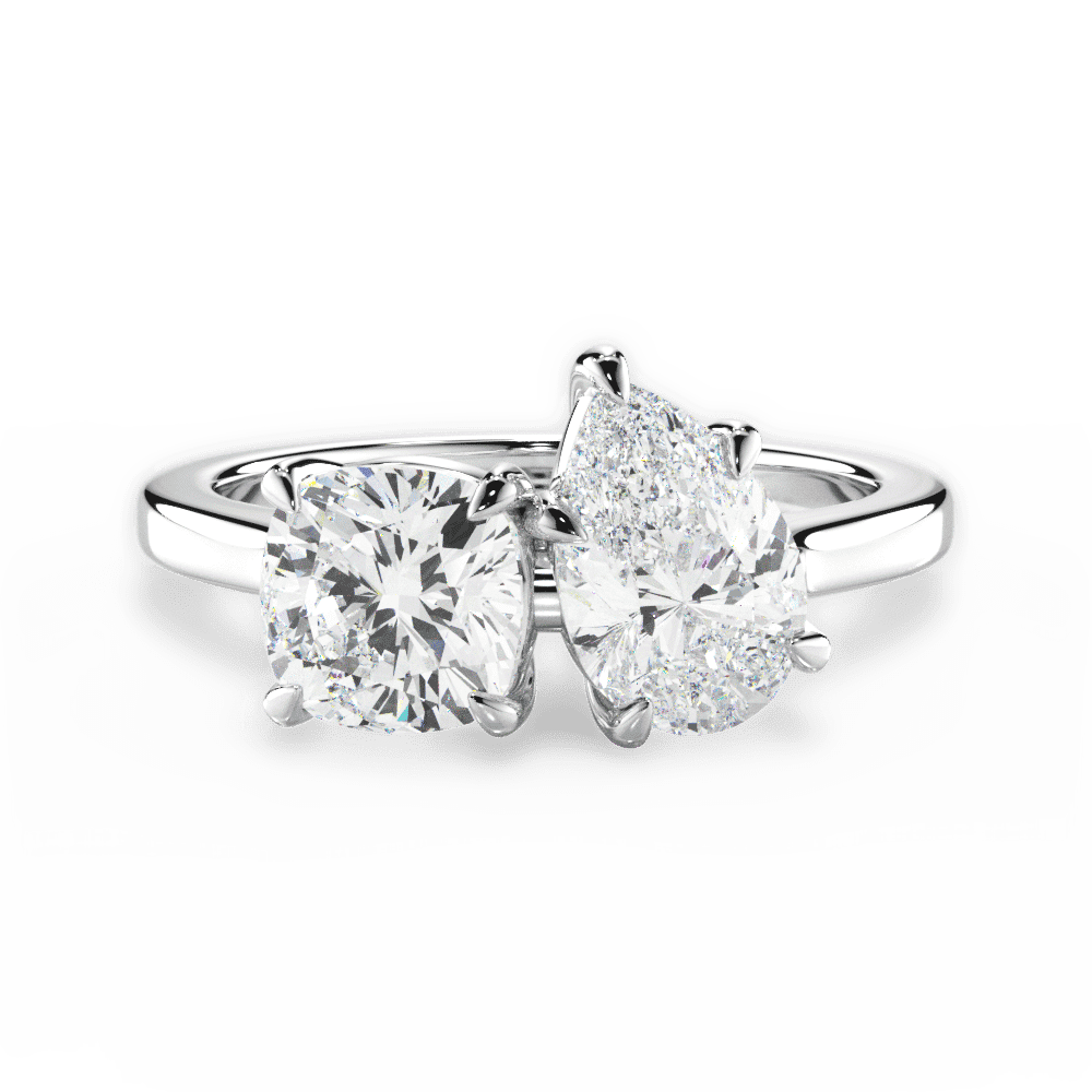 14kt White Gold/18kt White Gold/Platinum/pear/top